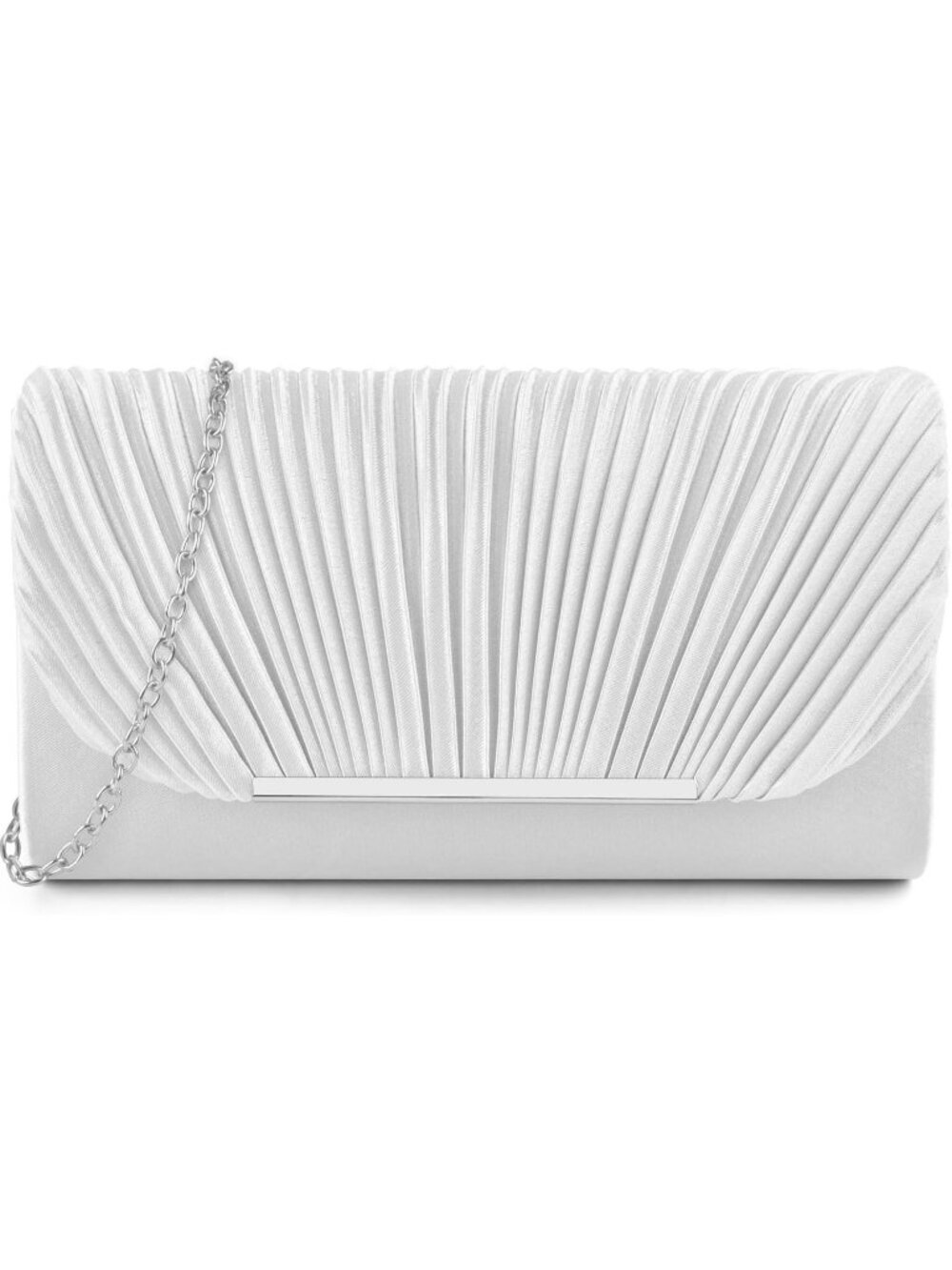 Women's A White Clutch Purse Elegant Envelope Crossbody Shoulder Evening Bag